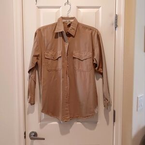 KIKOMO M khaki shirt  LS cotton